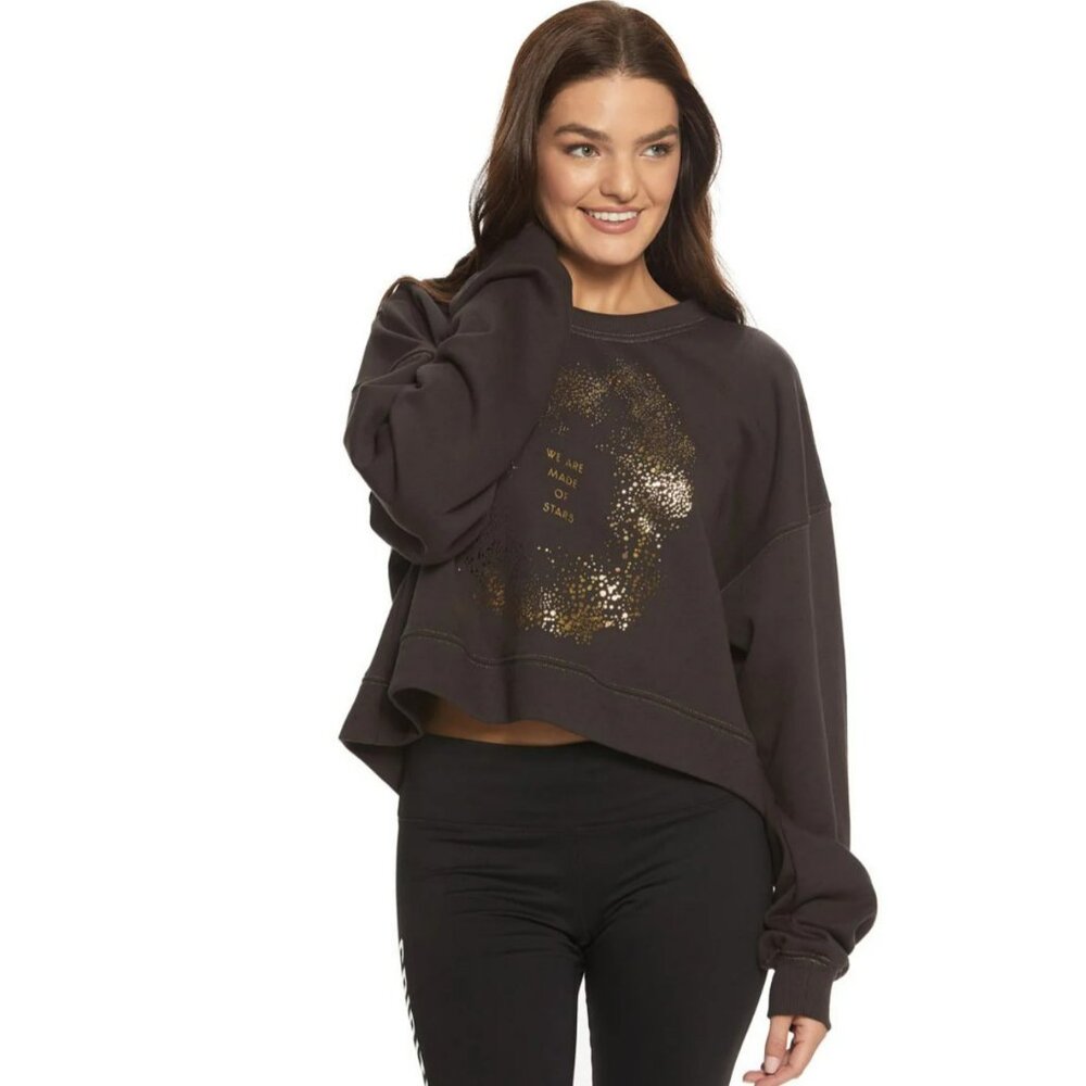 Spiritual Gangster Made Of Stars Billowed Crew Sweatshirt 100% Cotton XS